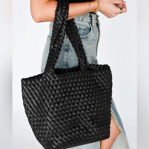 Blythe Woven Faux Leather Tote